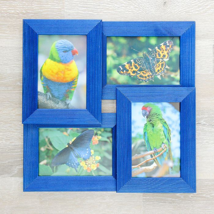 Фоторамка на 4 фото 10х15см, синяя