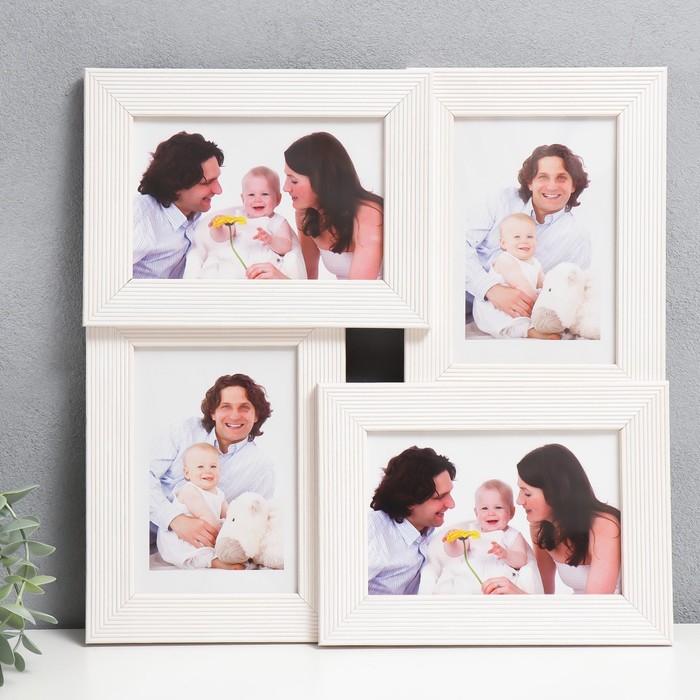 Фоторамка на 4 фото 10х15 см, белая