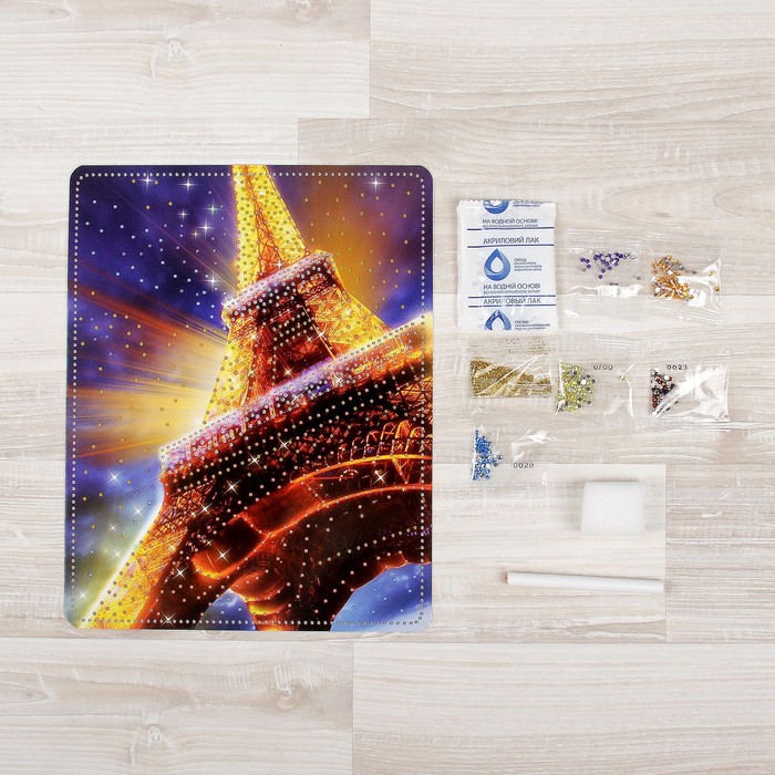 Набор для создания мозаики "Эйфелева башня" DIAMOND DECOR, планшетка без рамки