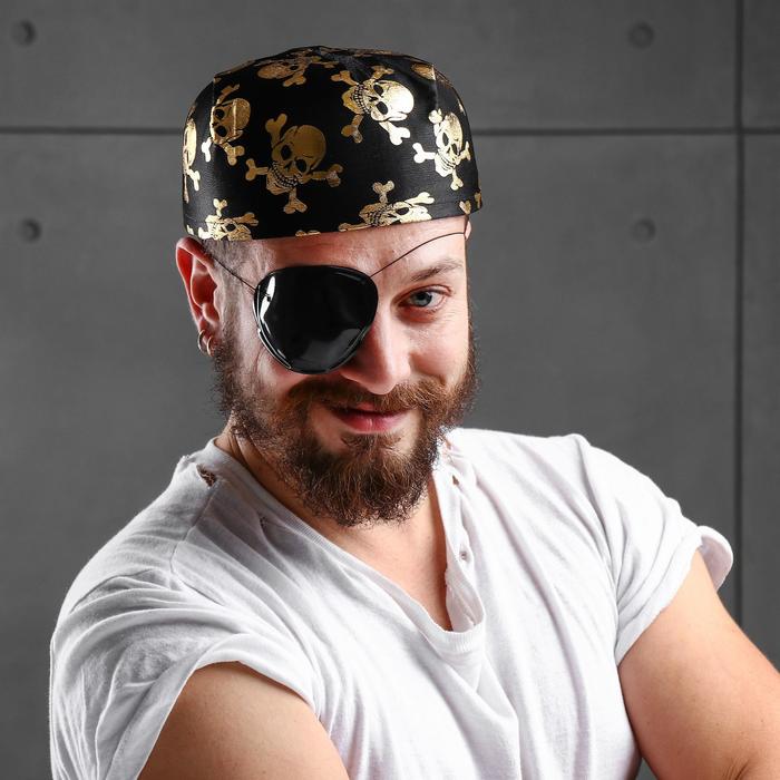 Карнавальная шляпа-бандана «Пират», с черепами, р-р. 56-58, цвета МИКС бандана пирата череп р р 56 58
