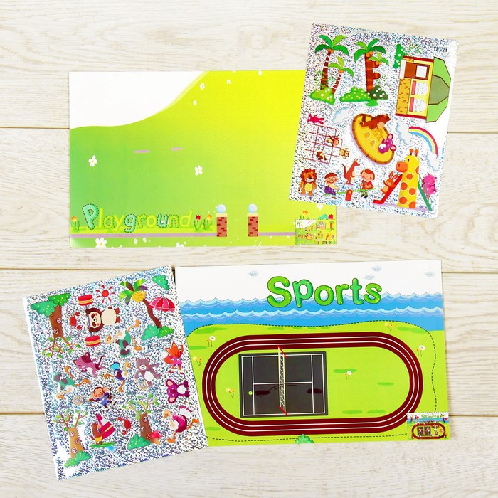 Аппликация наклейками "Спорт" 2 листа основы, 2 листа наклеек