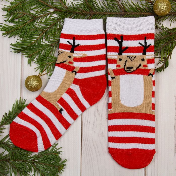 Носки детские "Олень" 16-18 см, 4-6 лет., 80% хл.,17% п/э, 3% эл.