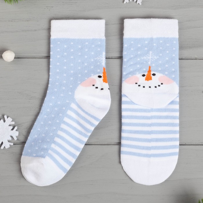 Носки детские "Снеговик " 14-16 см, 3-4 г., 80% хл.,17% п/э, 3% эл.