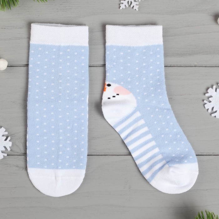 Носки детские "Снеговик" 16-18 см, 4-6 лет., 80% хл.,17% п/э, 3% эл.