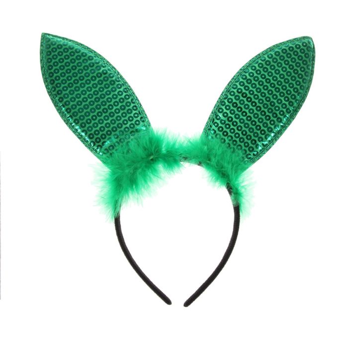 Карнавальный ободок "Ушки", цвет зеленый