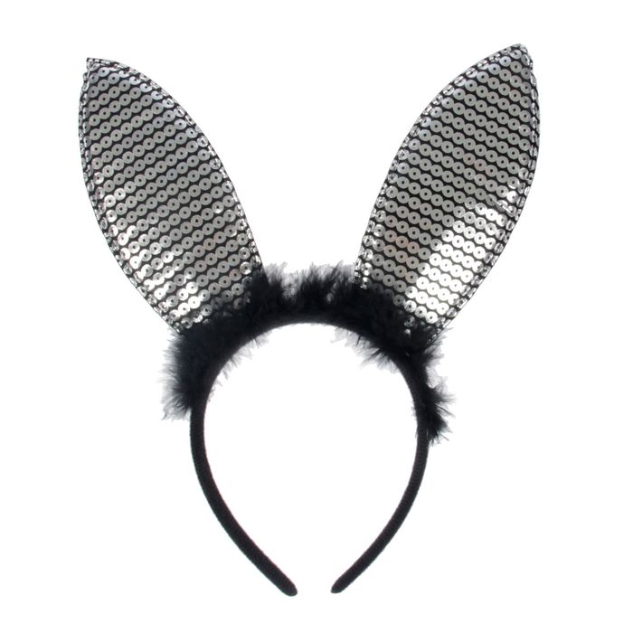 Карнавальный ободок "Ушки", цвет серебро