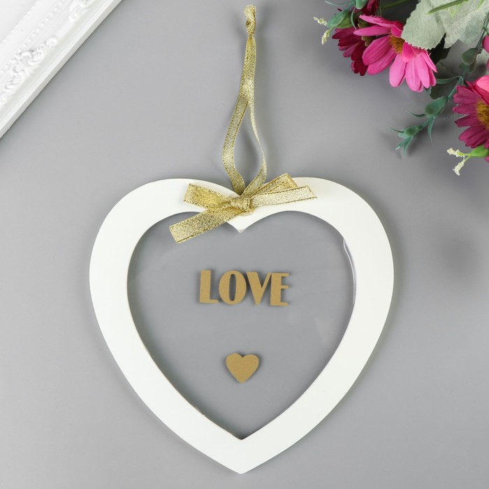 Сувенир дерево "Сердце. Love" 12х12х1 см