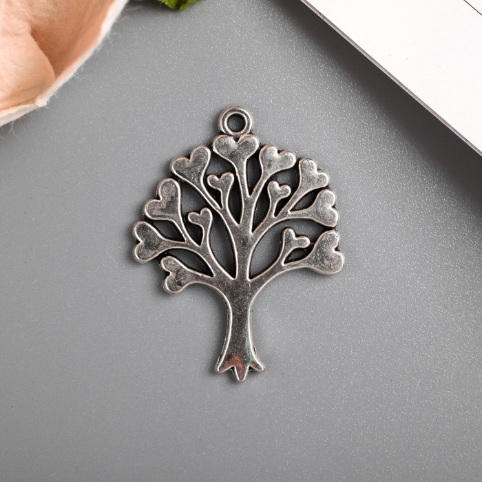 Декор металл для творчества "Дерево сердечное" (В70907) 3,2х2,5 см