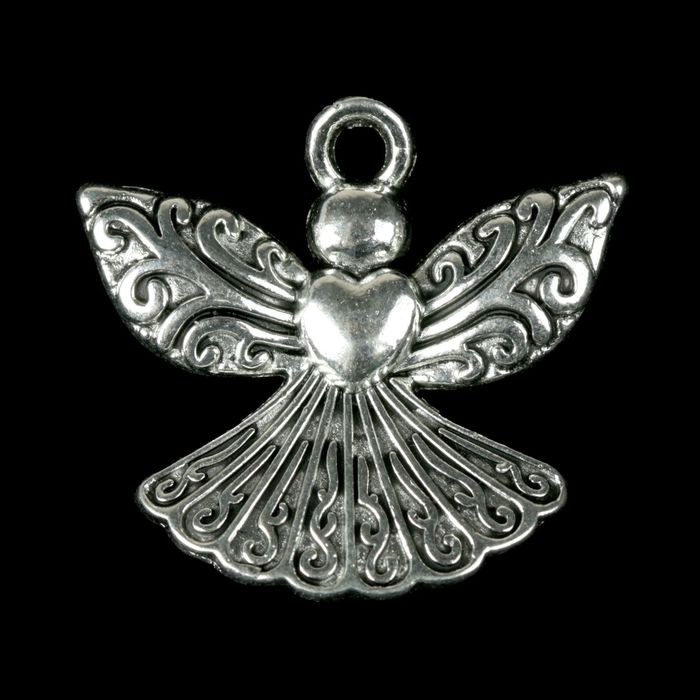 Декор металл для творчества "Ангел с сердцем" (А17444) 2,1х2,2 см