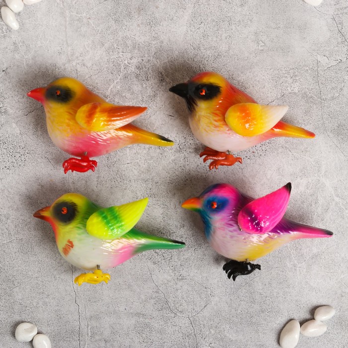 Магнит пластик пружинка "Яркая птичка" МИКС 7х12х5 см