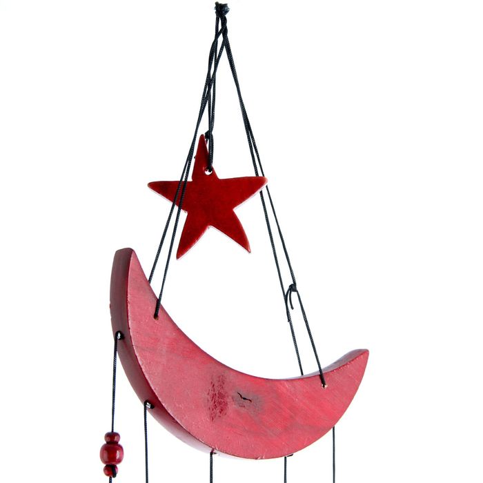 Музыка ветра "Звёзды и месяц" 5 колокольчиков + 1 монета 58 см