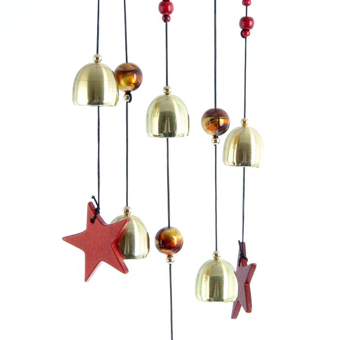 Музыка ветра "Звёзды и месяц" 5 колокольчиков + 1 монета 58 см