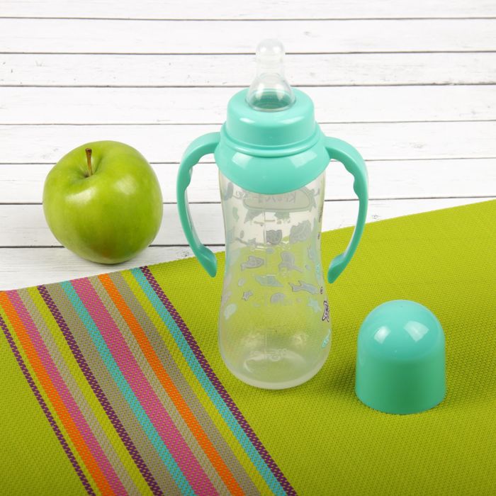 Бутылочка для кормления «Мамина радость», с талией и ручками, 250 мл, цвета МИКС