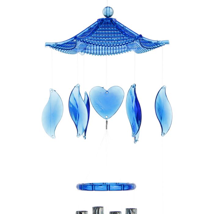 Музыка ветра пластик "Сердце с капелькой" 4 трубочки + 7 фигурок 70 см МИКС