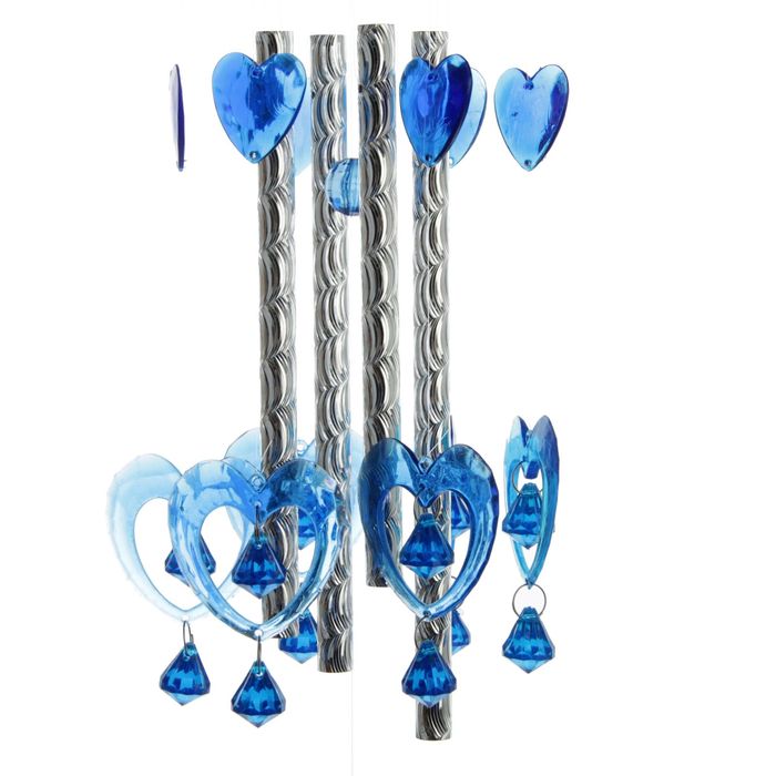 Музыка ветра пластик "Сердце с капелькой" 4 трубочки + 7 фигурок 70 см МИКС