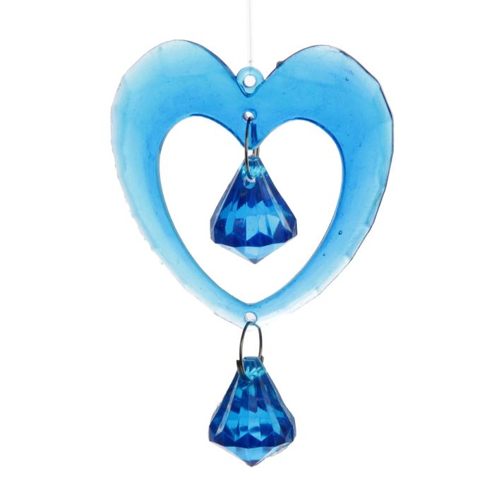 Музыка ветра пластик "Сердце с капелькой" 4 трубочки + 7 фигурок 70 см МИКС