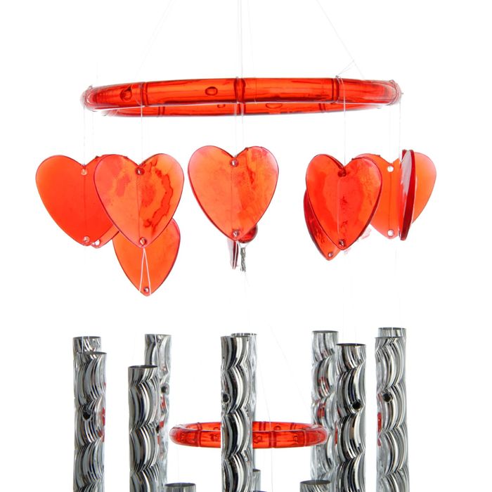 Музыка ветра пластик "Сердца" 14 трубочек 75х12,5 см
