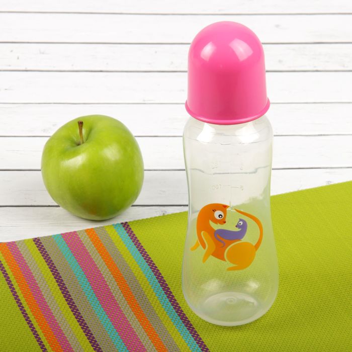 Бутылочка для кормления «Мама и дитя», с талией, 250 мл, цвета МИКС