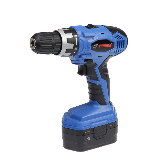 Дрель-шуруповерт TUNDRA comfort аккумуляторный, 12V, 0-350/0-1100 об/мин, 1200mA, DSHA-006-12-04