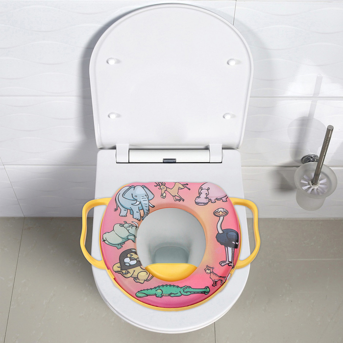 Сиденье для унитаза, детское, с ручками "Зверюшки"