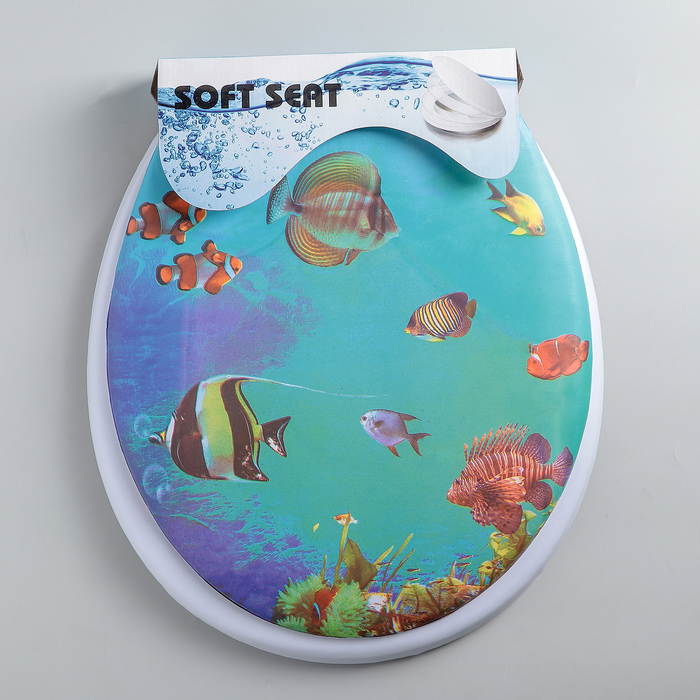 Сиденье для унитаза, мягкое "Аквариум"