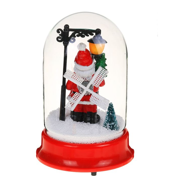 Сувенир "Снежный шар" дед мороз под фонарём 15,5*24 см