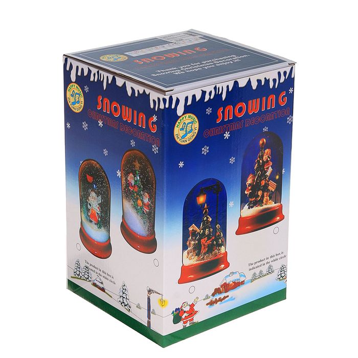 Сувенир "Снежный шар" дед мороз под фонарём 15,5*24 см