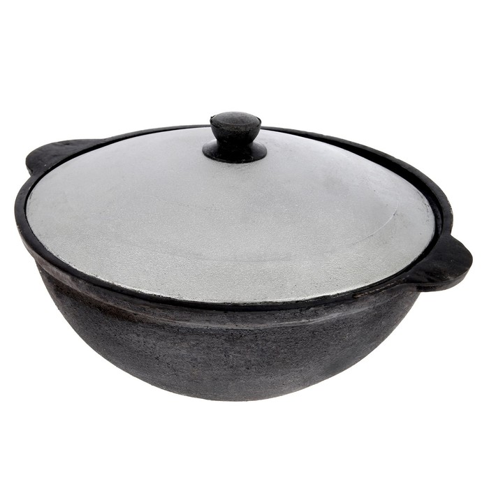 Казан с крышкой, 7 л, плоское дно