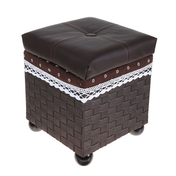 Пуф-короб "Глория" малый 30х30х35 см, темно-коричневый