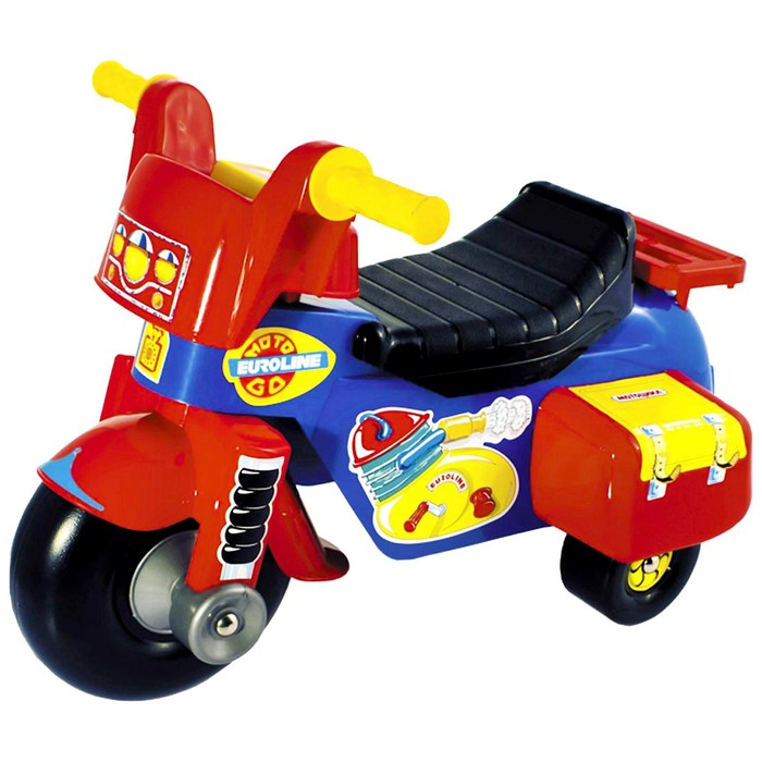 Толокар велосипед Мото «GO!», с гудком-пищалкой игрушка автомобиль для прогулок технок с гудком пищалкой микс
