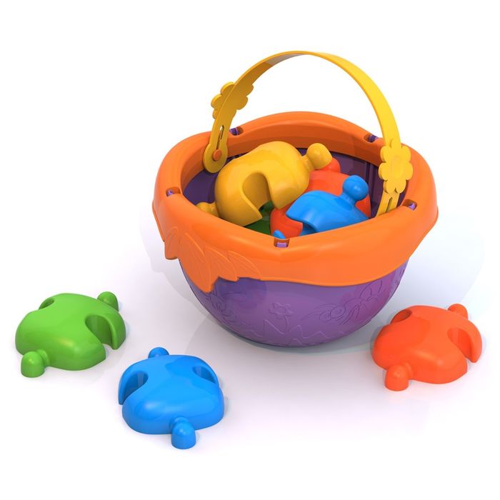 Напольная мозаика, 14 фишек в ведерке, МИКС