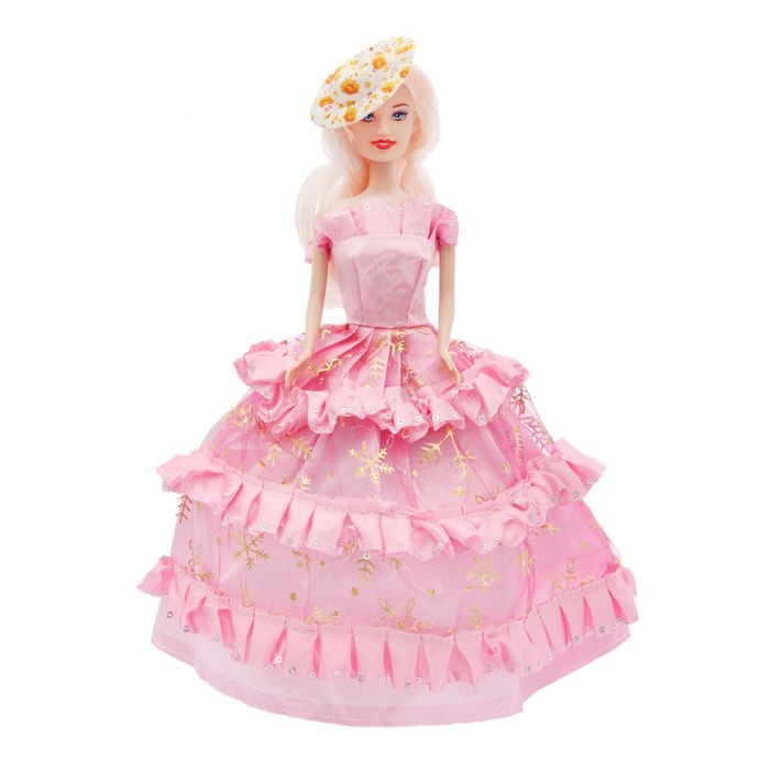 Кукла модель "Милена" в пышном платье со шляпой, МИКС