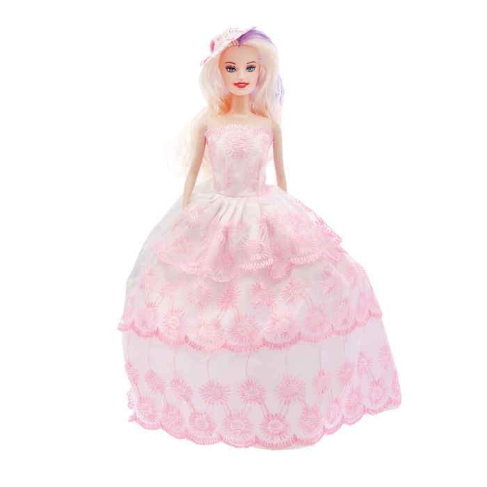 Кукла модель "Милена" в пышном платье со шляпой, МИКС