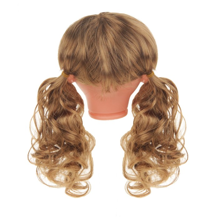 Волосы для кукол "Кудряши в хвостиках с челкой" размер большой , цвет Р27А