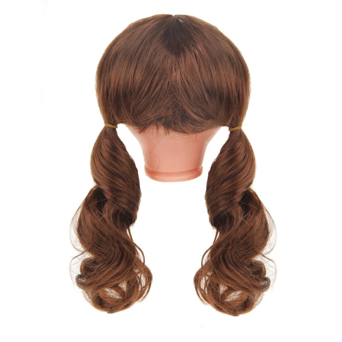 Волосы для кукол "Кудряши в хвостиках с челкой" размер большой , цвет Р33