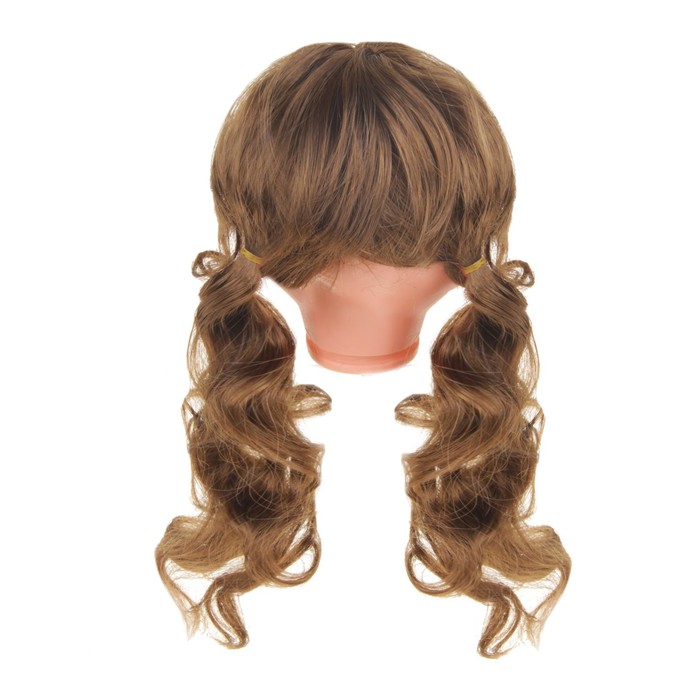 Волосы для кукол "Кудряши в хвостиках с челкой" размер большой , цвет Р6