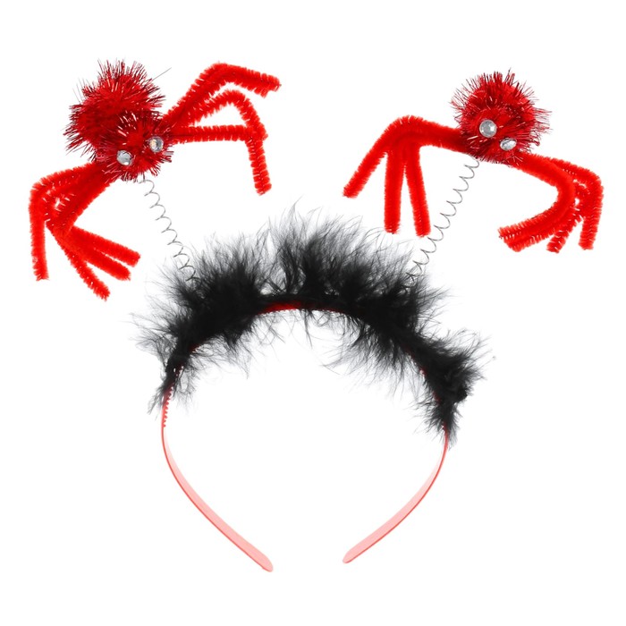 Карнавальный ободок "Паук", цвет красный