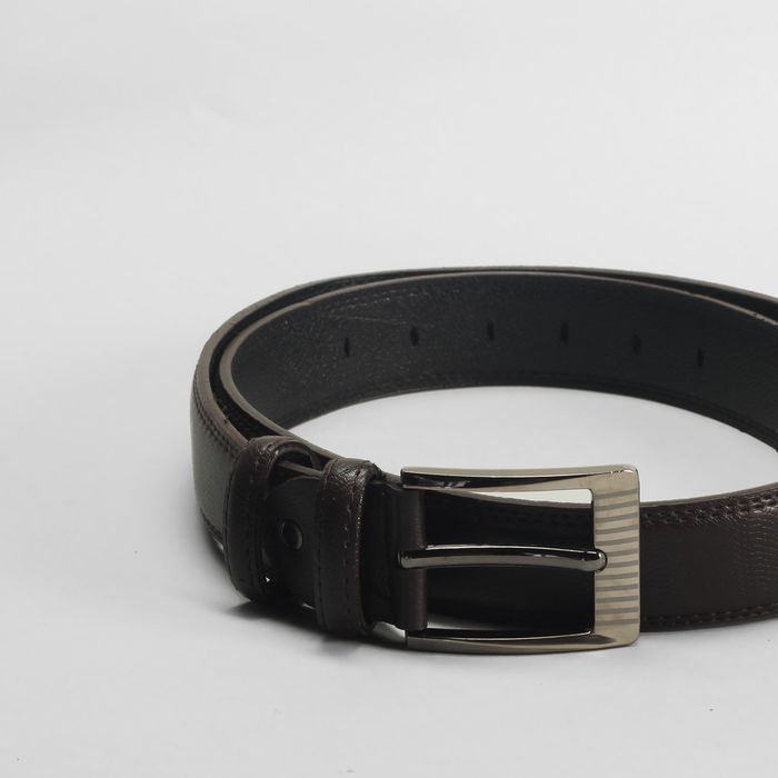 Ремень мужской "Эрнст", винт, 4 строчки, пряжка тёмный металл микс, цвет чёрный