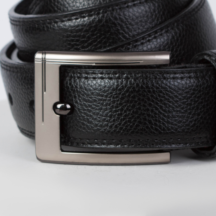 Ремень мужской "Эрнст", винт, 4 строчки, пряжка тёмный металл микс, цвет коричневый