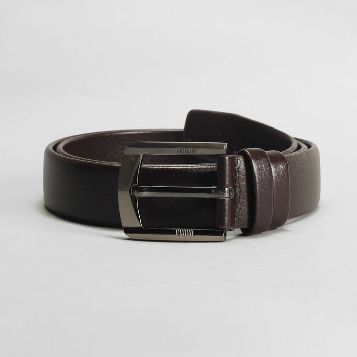 Ремень мужской "Леон", винт, пряжка тёмный металл микс, цвет коричневый