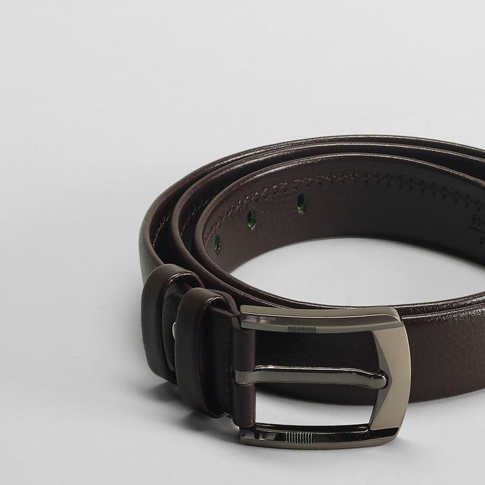 Ремень мужской "Леон", винт, пряжка тёмный металл микс, цвет коричневый