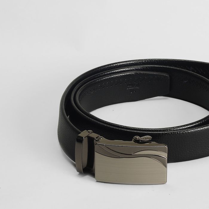 Ремень мужской, пряжка автомат, цвет чёрный