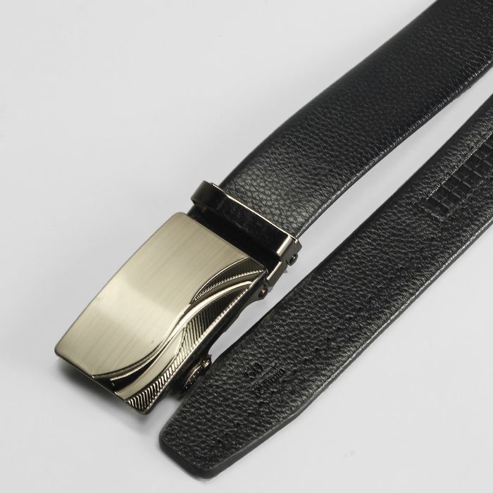 Ремень мужской, пряжка автомат, цвет чёрный