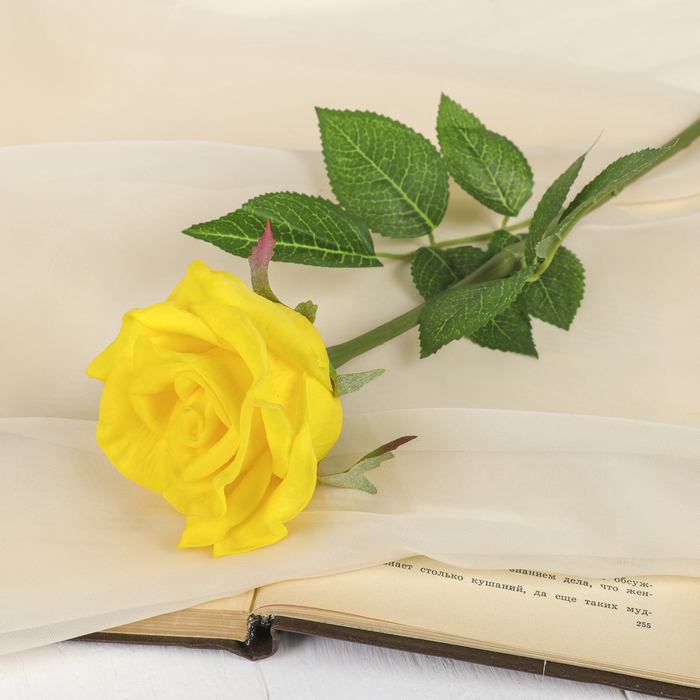 Цветок искусственный LIVE "Роза жёлтая"