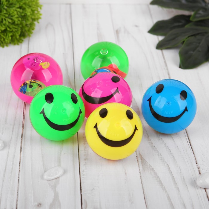Мяч световой "Смайл" с водой, d=5,5 см, цвета МИКС