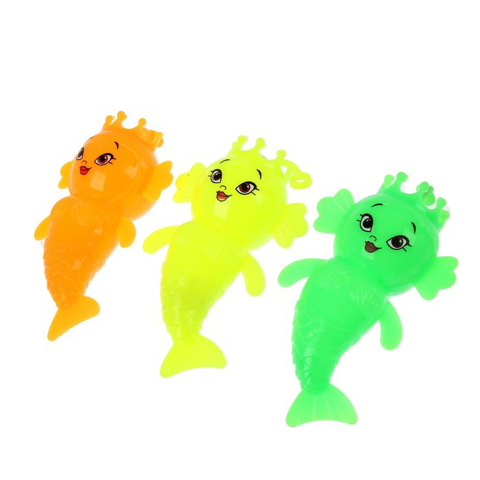 Ежка резиновый "Русалка" световой с пищалкой, цвета МИКС