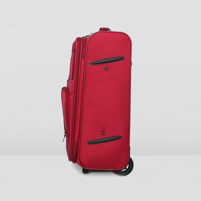 Чемодан малый, 20", 49 л, с расширением, 2 колеса, выдвижная ручка, цвет бордовый