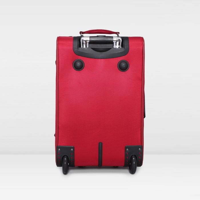 Чемодан малый, 20", 49 л, с расширением, 2 колеса, выдвижная ручка, цвет бордовый