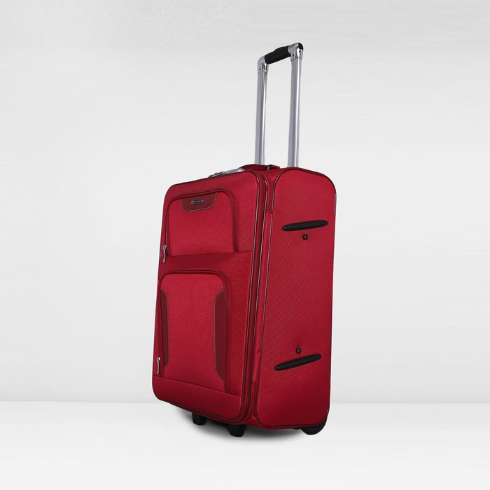 Чемодан средний, 24", 75 л, с расширением, 2 колеса, выдвижная ручка, цвет бордовый