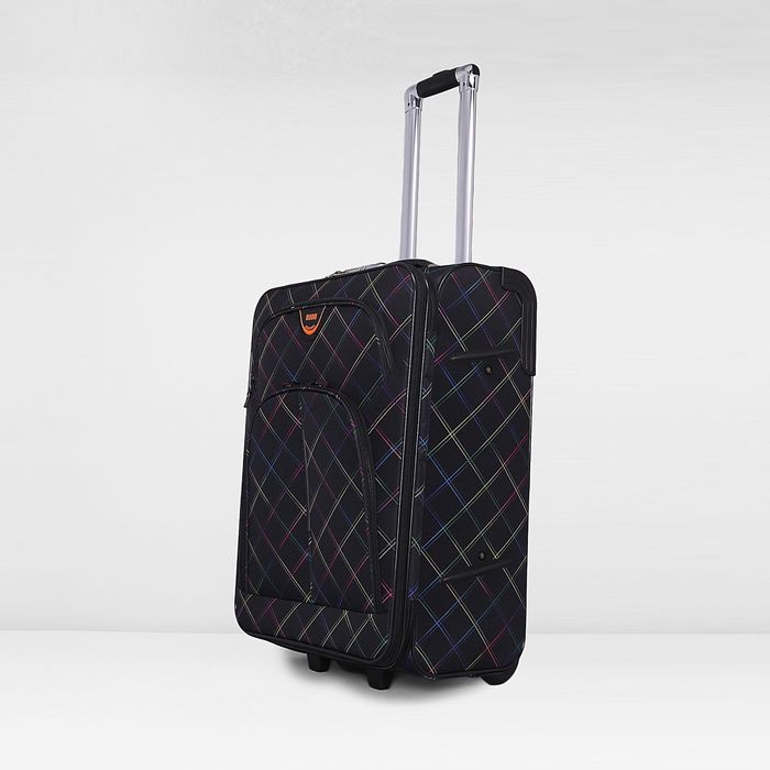 Чемодан средний с расширением 24", отдел на молнии, 2 наружных кармана, 2 колеса, кодовый замок, цвет чёрный